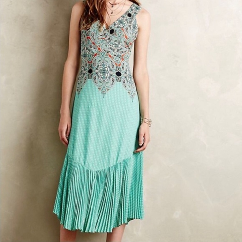 Anthropologie Maeve Canyon Creek Turquoise Dress - Picture 2 of 16